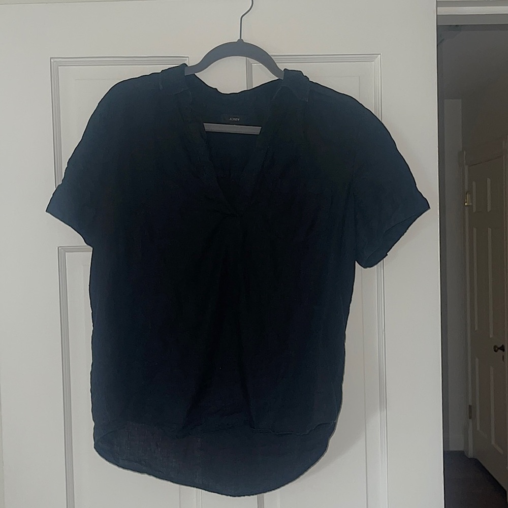 JCrew Black Linen Shirt